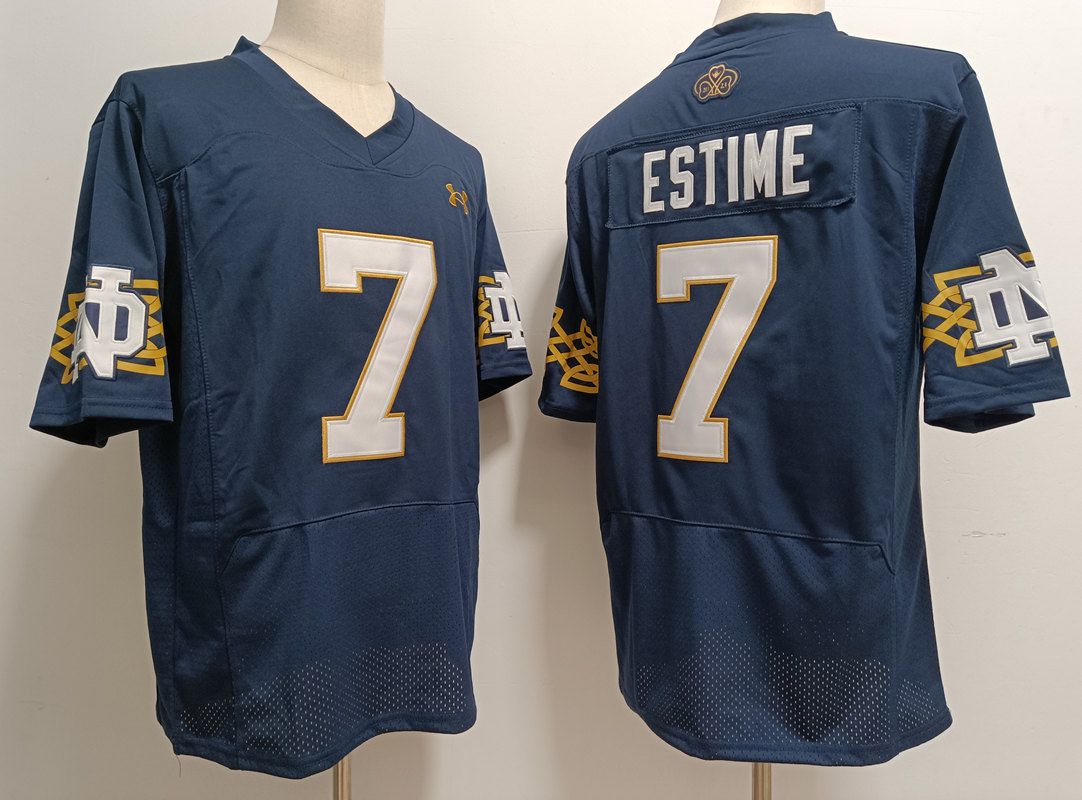 Men Norte Dame Fighting Irish #7 Estime Blue Elite 2025 NCAA Jersey->ncaa teams->NCAA Jersey